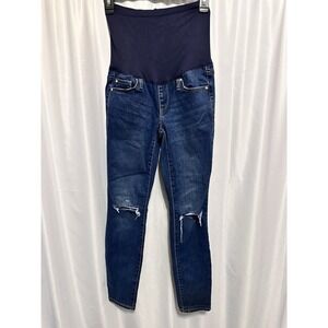 Gap Denim Maternity Jeans Size 26 Short True Skinny Belly Panel Blue